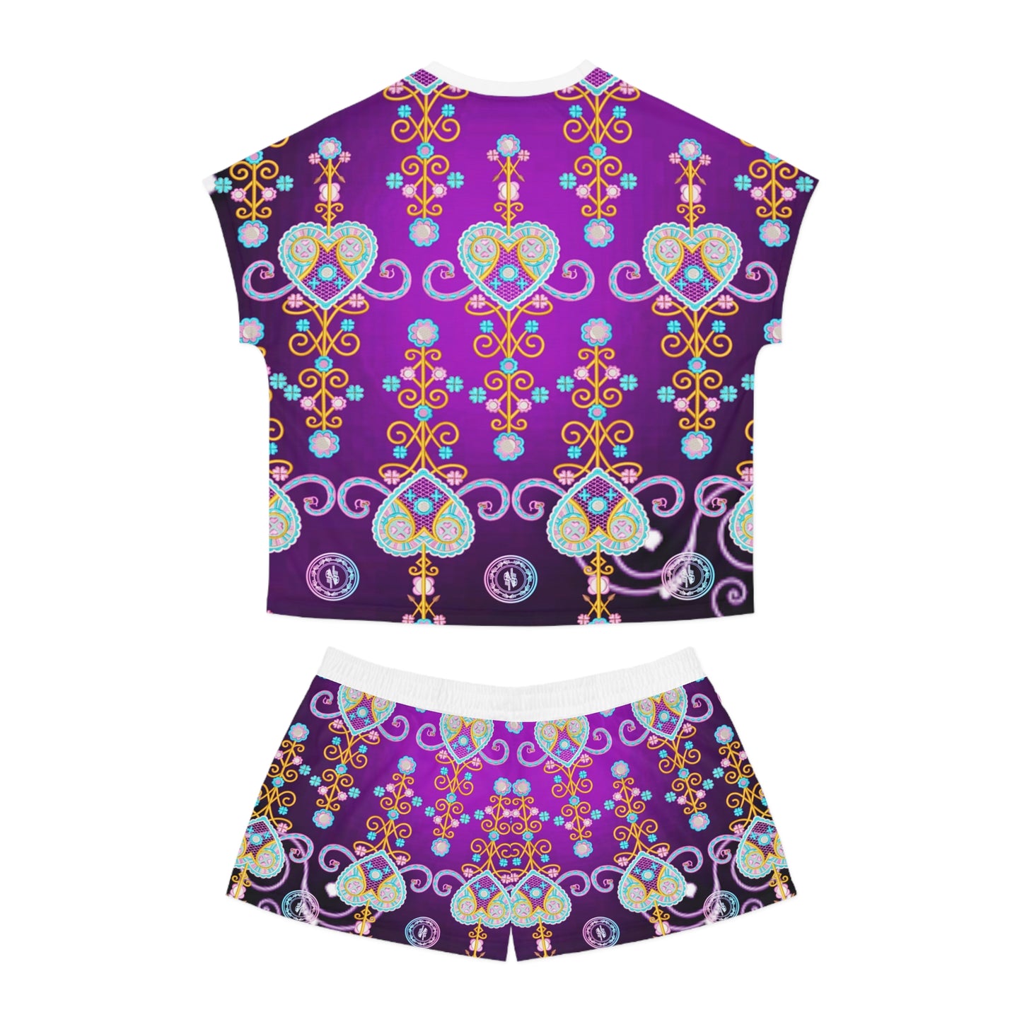 Zoezz Vibrant Love Heart Women's Short Pajama Set