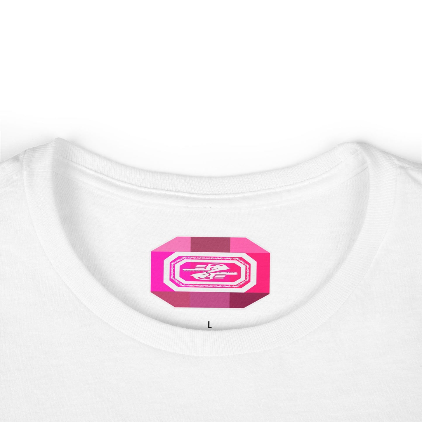 Women's Softstyle Tee with Pink Geometric Design - Perfect for Casual Wear