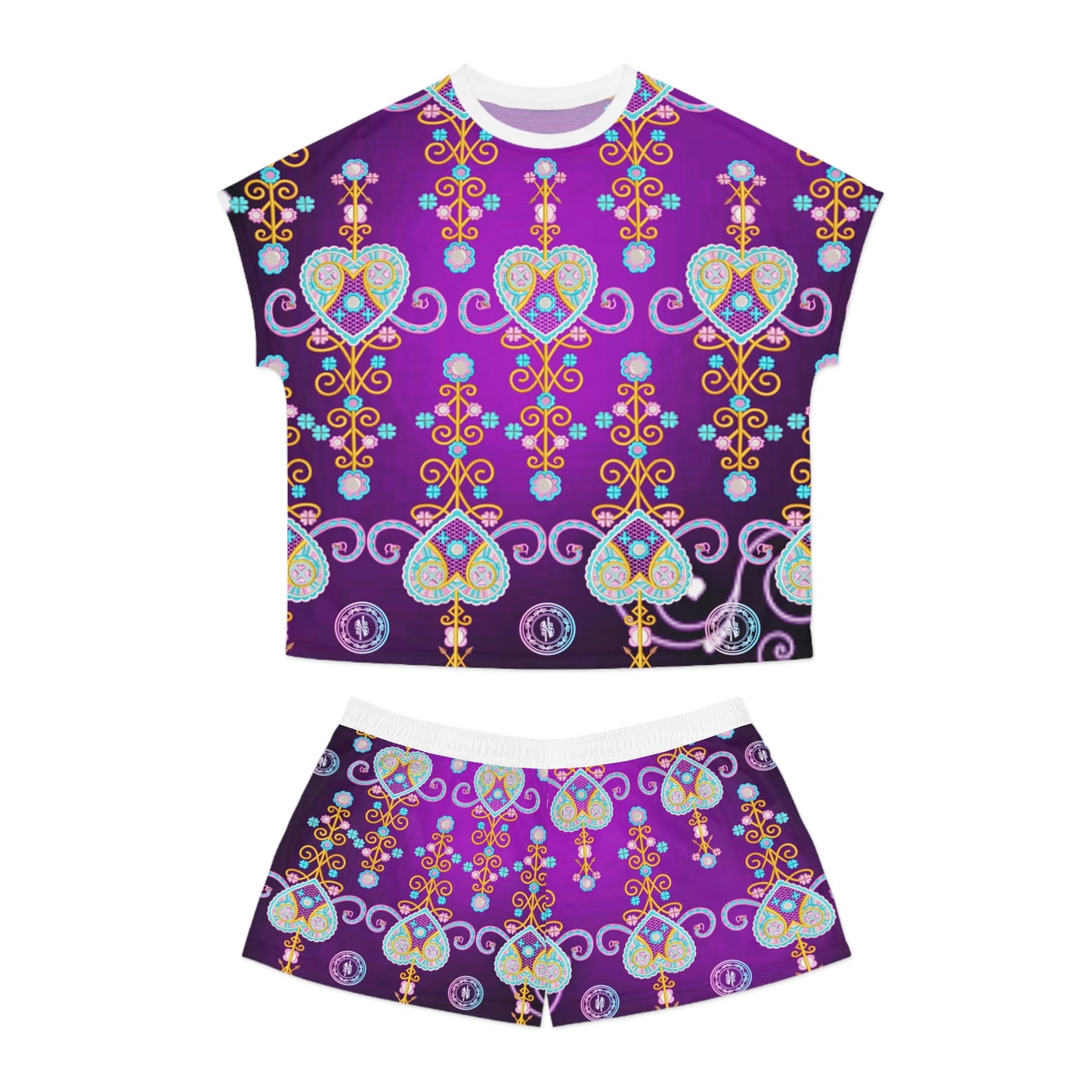 Zoezz Vibrant Love Heart Women's Short Pajama Set