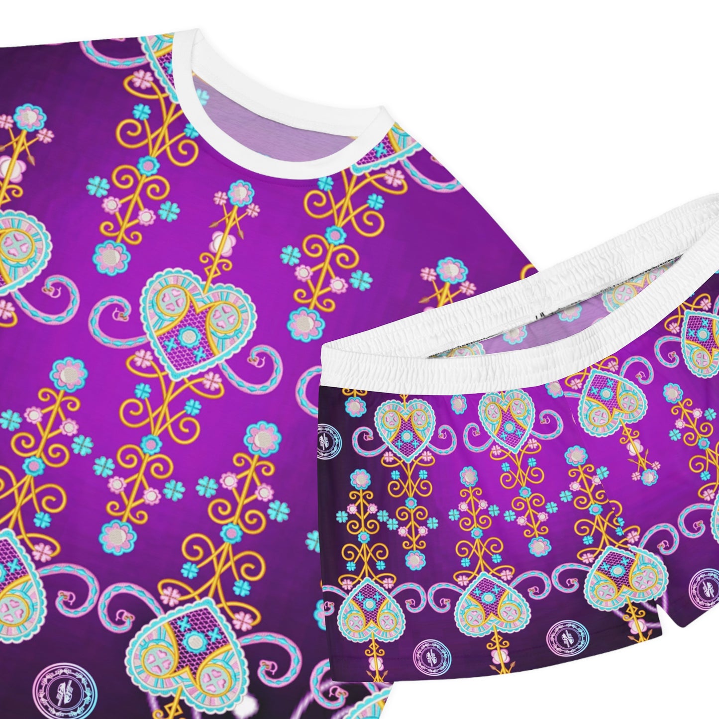 Zoezz Vibrant Love Heart Women's Short Pajama Set