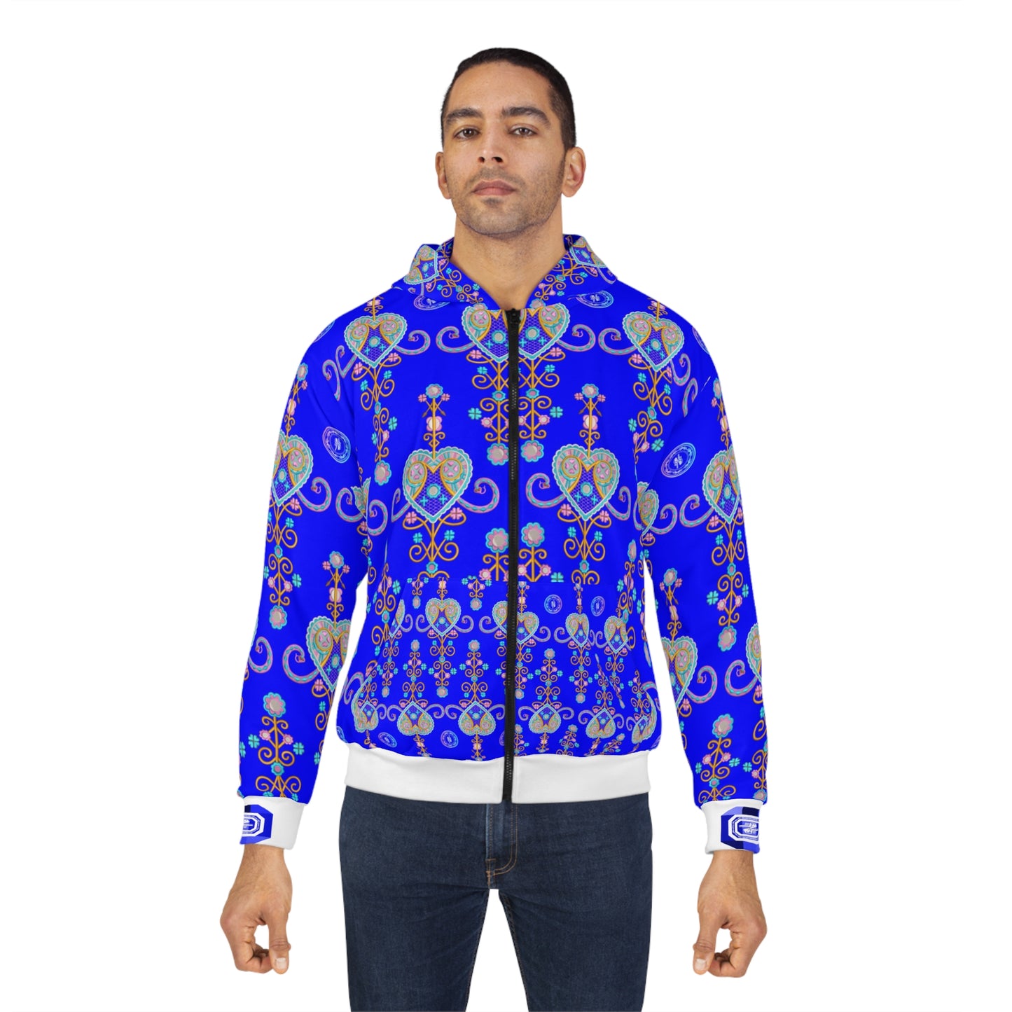 Vibrant Floral Heart Unisex Zip Hoodie - Cozy Artistry for Everyday Style
