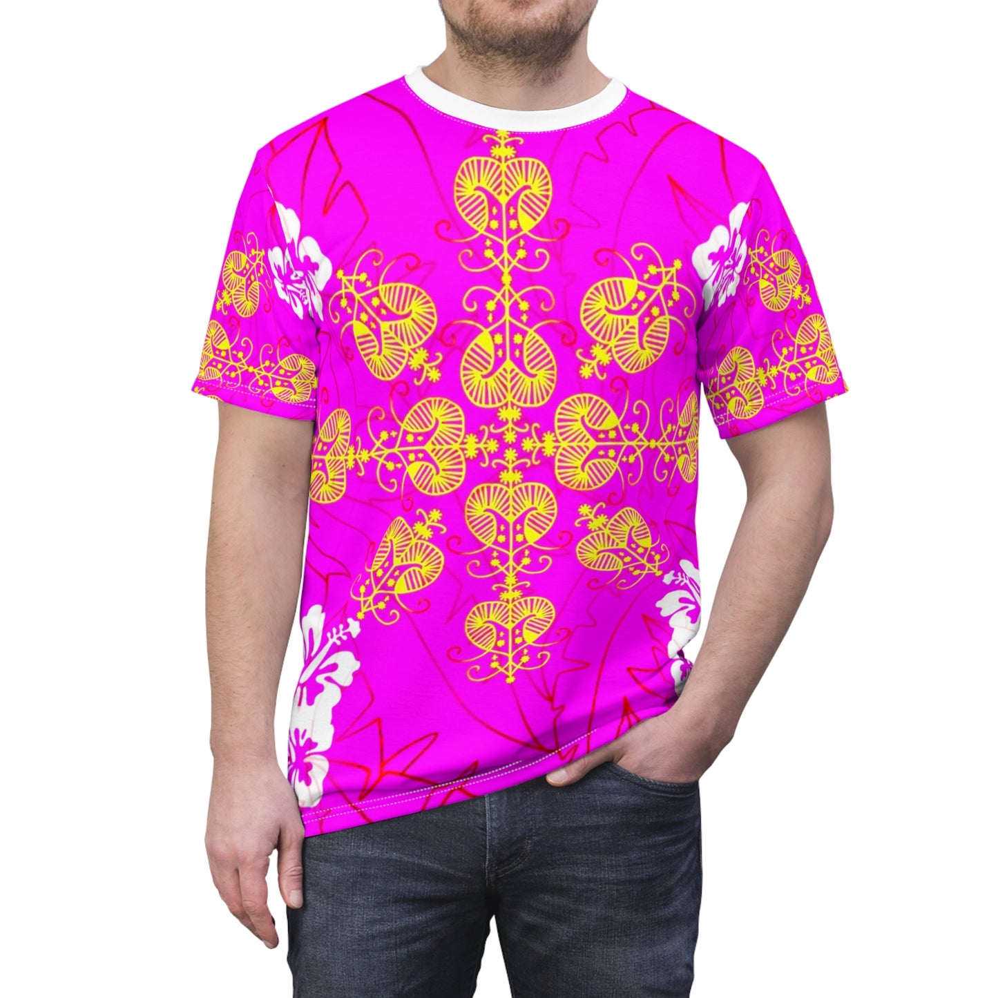 Zoezz Vibrant Floral Unisex Cut & Sew Tee – Perfect for Summer Celebrations