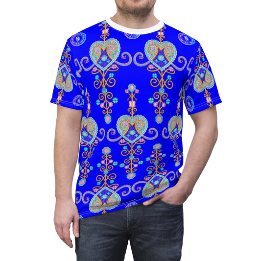 Zoezz Vibrant Hearts Unisex Cut & Sew Tee - Perfect for Celebrations and Everyday Style