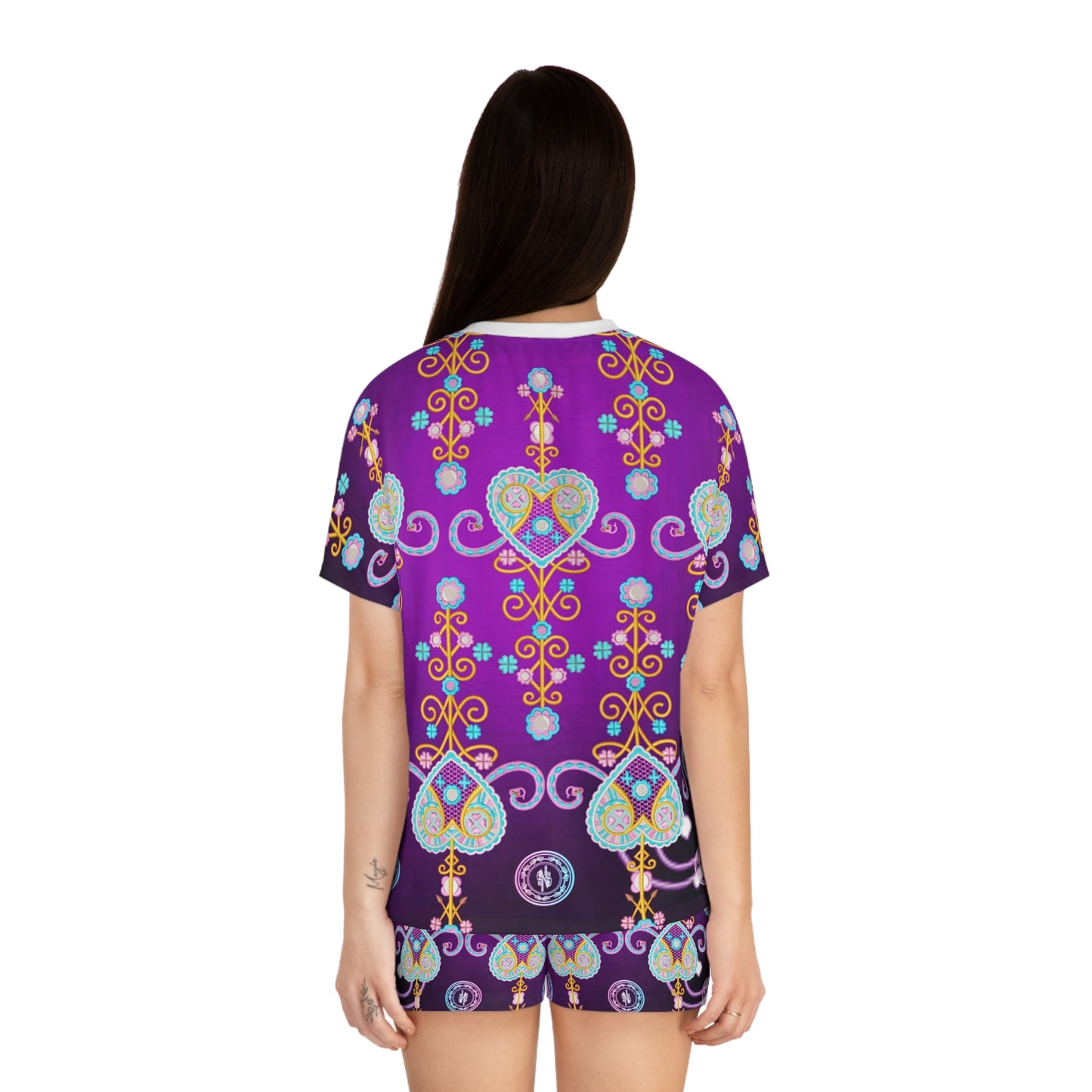 Zoezz Vibrant Love Heart Women's Short Pajama Set