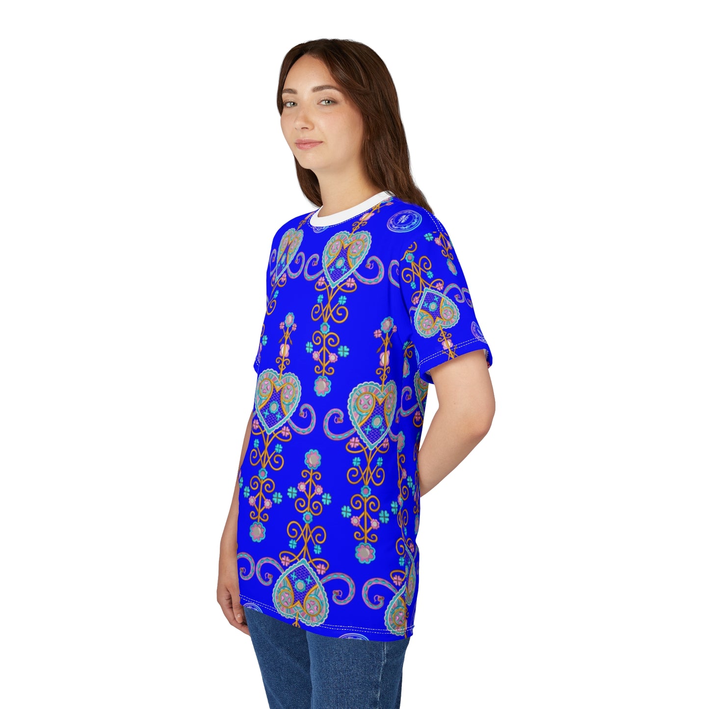 Zoezz Vibrant Hearts Unisex Cut & Sew Tee - Perfect for Celebrations and Everyday Style