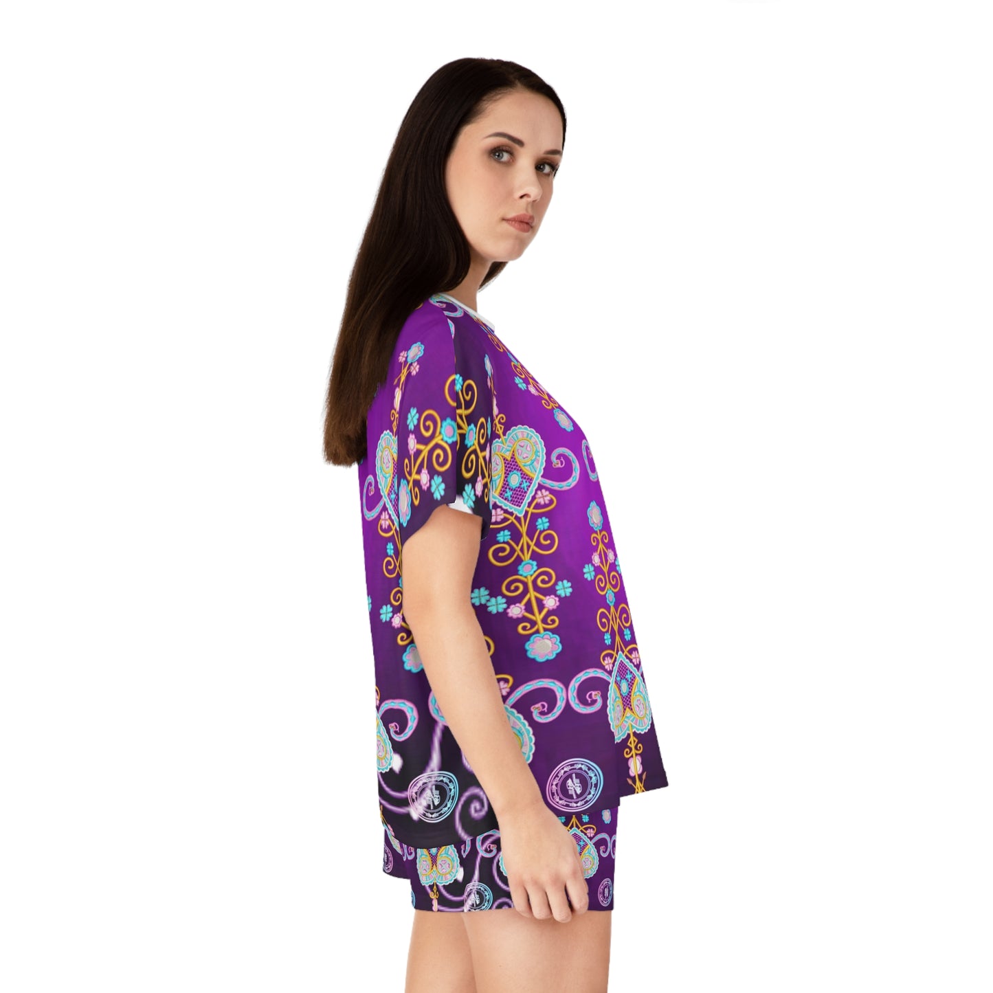 Zoezz Vibrant Love Heart Women's Short Pajama Set