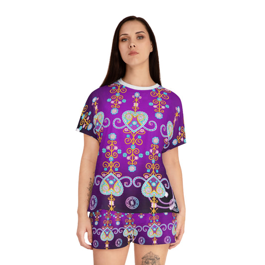 Zoezz Vibrant Love Heart Women's Short Pajama Set