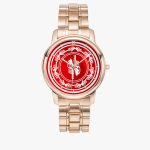 Zoezz . Red Folding Clasp Type Stainless Steel Quartz Watch (With Indicators)