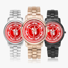 Load image into Gallery viewer, Zoezz . Red Folding Clasp Type Stainless Steel Quartz Watch (With Indicators)